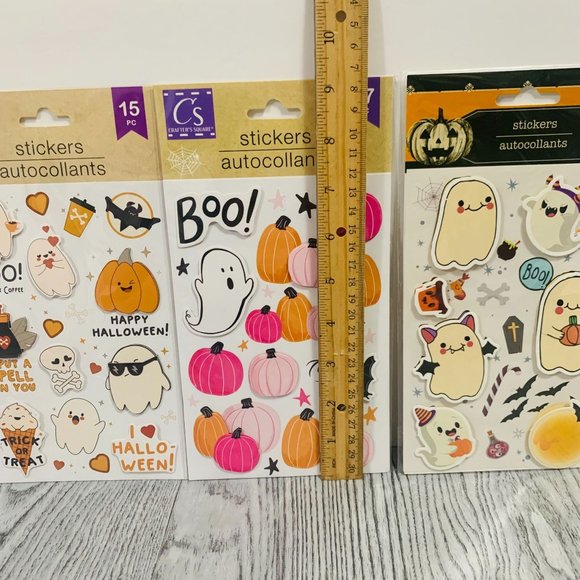 Halloween Cute Dimensional  Stickers Pastel Cute Scrapbooking Papercrafting 3 PK - Picture 6 of 14
